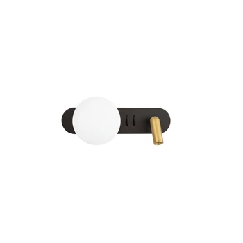 Aplica de perete NovaLuce NOBLE metal, sticla, negru, auriu, alb, LED+G9, 3W, 3000K, 182 Lm - NL-9002106