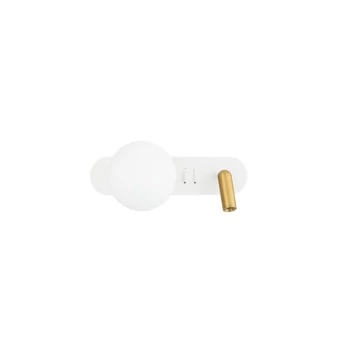 Aplica de perete NovaLuce NOBLE metal, sticla, auriu, alb, LED+G9, 3W, 3000K, 182 Lm - NL-9002107