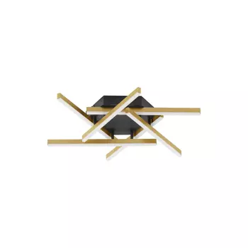 Plafoniera NovaLuce HYDE metal, negru, auriu, LED, 3000K, 38W, 1993lm - NL-9005651