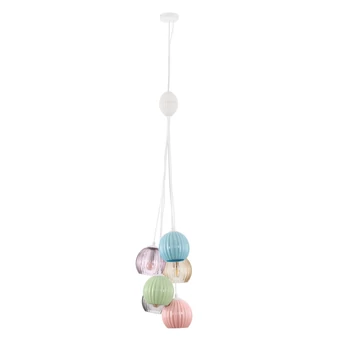 Pendul NovaLuce MELINE metal, sticla, alb, multicolor, E14 - NL-9009163