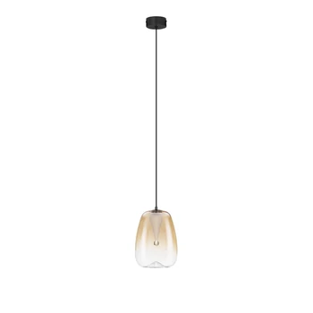 Pendul NovaLuce OBLO metal, sticla, negru, chihlimbar, LED, 3W, 195lm, 3000K - NL-9009173