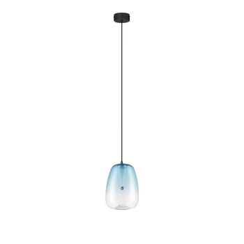 Pendul NovaLuce OBLO metal, sticla, negru, albastru, LED, 3W, 140lm, 3000K - NL-9009175