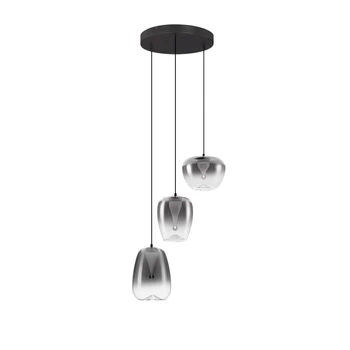 Pendul NovaLuce OBLO metal, sticla, negru, fumuriu, LED, 10W, 600lm, 3000K - NL-9009176