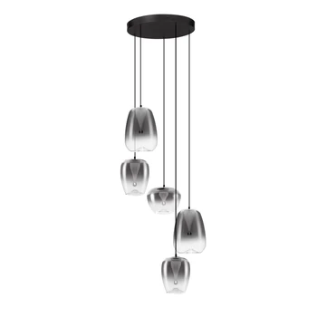Pendul NovaLuce OBLO metal, sticla, negru, fumuriu, LED, 18W, 1080lm, 3000K - NL-9009178