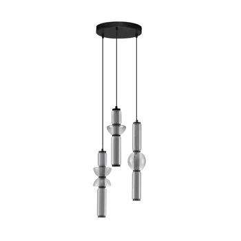 Pendul NovaLuce ULON metal, sticla, negru, fumuriu, LED, 37W, 2035ml, 3000K - NL-9009183