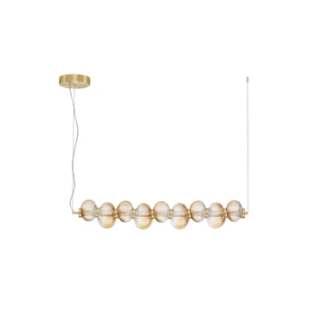 Pendul NovaLuce LEDA metal, sticla, auriu, chihlimbar, LED, 30W, 1800lm, 3000K - NL-9009186