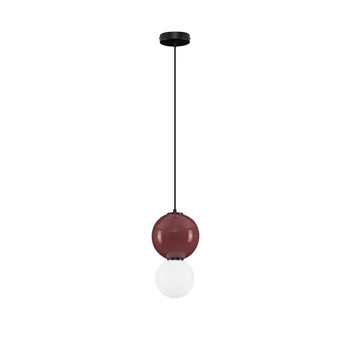 Pendul NovaLuce NOESIS metal, sticla, negru, rosu, LED, 6W, 360lm, 3000K - NL-9009195