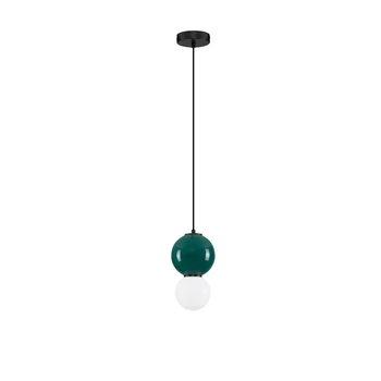 Pendul NovaLuce NOESIS metal, sticla, negru, verde, LED, 4W, 240lm, 3000K - NL-9009201