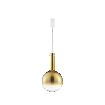 Pendul NovaLuce NOSTOS metal, sticla, alb, auriu, LED, 8W, 3000K, 400Lm - 9009221