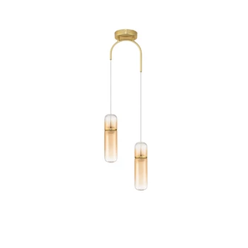 Pendul NovaLuce NORMA metal, sticla, chihlimbar, auriu, LED, 14W, 3000K, 980Lm - 9009264