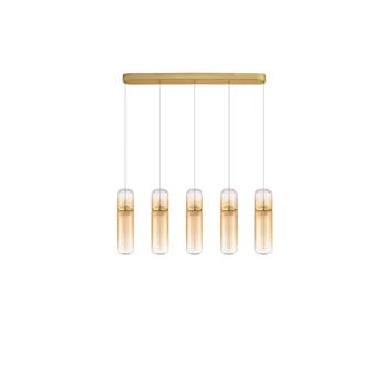 Pendul NovaLuce NORMA metal, sticla, chihlimbar, auriu, LED, 35W, 3000K, 2450Lm - 9009266