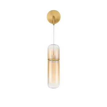 Aplica de perete NovaLuce NORMA metal, sticla, chihlimbar, auriu, LED, 7W, 3000K, 490Lm - 9009268
