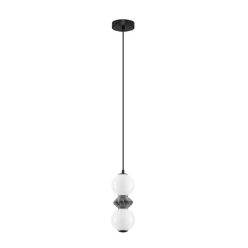 Pendul NovaLuce PALLINA metal, sticla, negru, alb, LED, 10W, 600lm, 3000K - NL-9009300