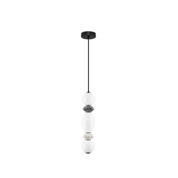 Pendul NovaLuce PALLINA metal, sticla, negru, alb, LED, 14W, 840lm, 3000K - NL-9009302