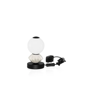 Veioza NovaLuce PALLINA metal, sticla, negru, alb, LED, 6W, 360lm, 3000K - NL-9009307