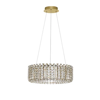 Pendul NovaLuce CELYSIA metal, cristal, auriu, transparent, LED, 47W, 3500K, 3682 Lm - NL-9019766
