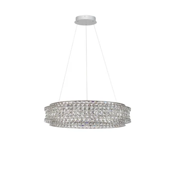 Pendul NovaLuce CELYSIA metal, cristal, crom, transparent, LED, 74W, 3500K, 5920 Lm - NL-9019775