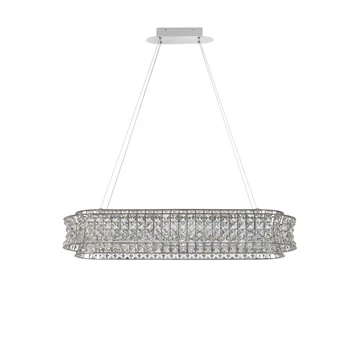 Pendul NovaLuce CELYSIA metal, cristal, crom, transparent, LED, 74W, 3500K, 5714 Lm - NL-9019777