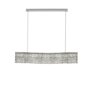 Pendul NovaLuce NUVIA metal, cristal, crom, transparent, LED, 34W, 3500K, 2619 Lm - NL-9019783