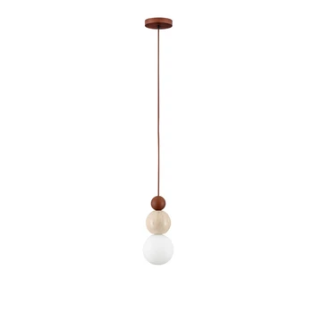 Pendul NovaLuce MARIS metal, piatra, lemn, sticla,  bej, maro, opal, G9 - 9019802