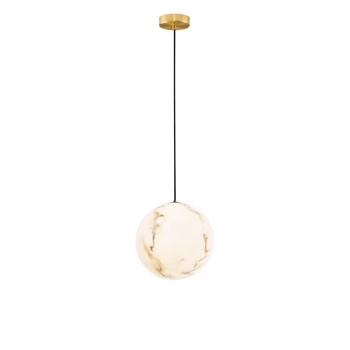 Pendul NovaLuce SERITA metal, imitatie alabastru, auriu, E27 - 9019810