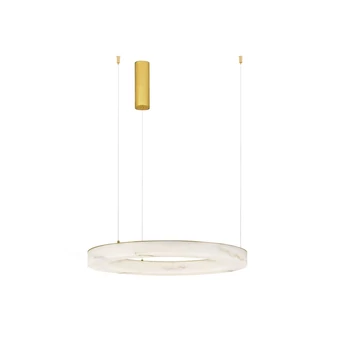 Pendul NovaLuce VASTER metal, imitatie alabastru, auriu, LED, 36W, 3000K, 2149Lm - 9019811