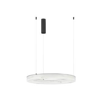 Pendul NovaLuce VASTER metal, imitatie alabastru, negru, alb, LED, 36W, 3000K, 2149Lm - 9019812
