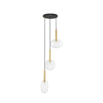 Pendul NovaLuce AMELIA metal, sticla, negru, auriu, transparent, G9 - NL-9028834