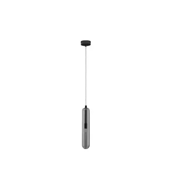 Pendul NovaLuce GUSTAVE metal, sticla, negru, fumuriu, G9 - NL-9028851