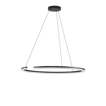 Pendul NovaLuce GREAMY metal, acril, negru, transparent, LED, 43W, 3000K, 2795 Lm - NL-9030956