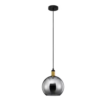 Pendul NovaLuce MIRRO metal, sticla, negru, auriu, fumuriu, E27 - NL-9035960