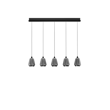 Pendul NovaLuce ALISH metal, sticla, negru, fumuriu, LED, 37W, 3000K, 1444 Lm - NL-9124101