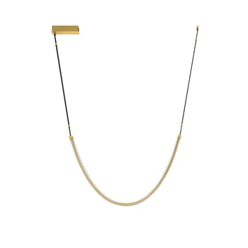 Pendul NovaLuce LAZURA metal, cristal, piele, auriu, negru, transparent, LED, 56W, 3000K, 3360 Lm - NL-9124106