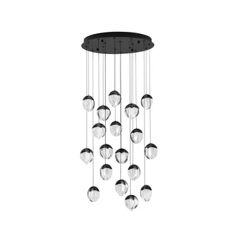 Pendul NovaLuce ALICIA metal, sticla, negru, LED, 90W, 3000K, 5670 Lm - NL-9124116