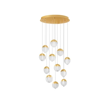 Pendul NovaLuce ALICIA metal, sticla, auriu, LED, 60W, 3000K, 3780 Lm - NL-9124125