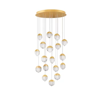 Pendul NovaLuce ALICIA metal, sticla, auriu, LED, 90W, 3000K, 5670 Lm - NL-9124126