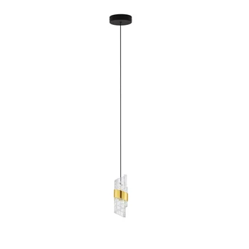 Pendul NovaLuce SENECA metal, acril, negru, auriu, transparent, LED, 3000K, 9W, 740lm - 9186937