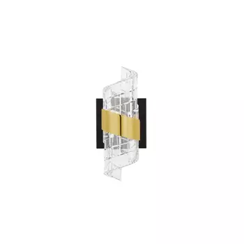 Aplica de perete NovaLuce SENECA metal, acril, negru, auriu, transparent, LED, 3000K, 9W, 740lm - 9186938