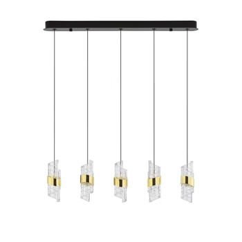 Pendul NovaLuce SENECA metal, acril, negru, auriu, transparent, LED, 3000K, 41W, 3355lm - 9186940