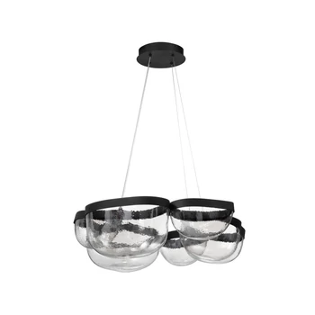 Pendul NovaLuce CLAIR metal, sticla, negru, transparent, LED, 65W, 3500K, 2611 Lm - NL-9187000