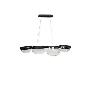 Pendul NovaLuce CLAIR metal, sticla, negru, transparent, LED, 43W, 3500K, 1766 Lm - NL-9187001