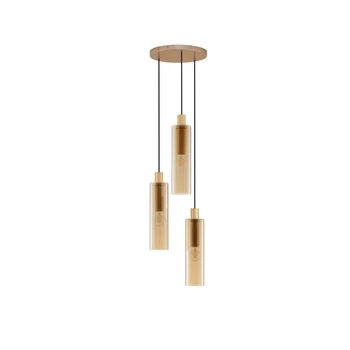 Pendul NovaLuce ZOELLA metal, sticla, auriu, chihlimbar, E27 - NL-9236212