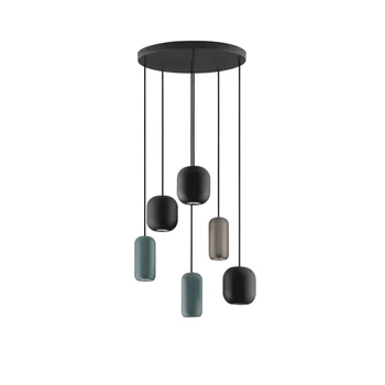 Pendul NovaLuce MARLIN metal, negru, maro, verde, GU10 - NL-9236224