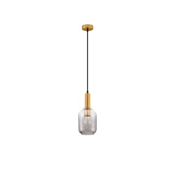 Pendul NovaLuce MAHO metal, sticla, alama, fumuriu, E27 - NL-9236313