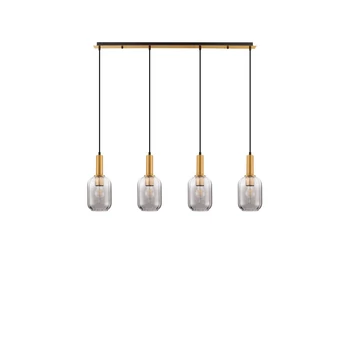 Pendul NovaLuce MAHO metal, sticla, alama, fumuriu, E27 - NL-9236315