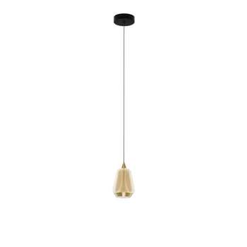 Pendul NovaLuce ALISH metal, sticla, negru, sampanie, LED, 8W, 433lm, 3000K - NL-9416966