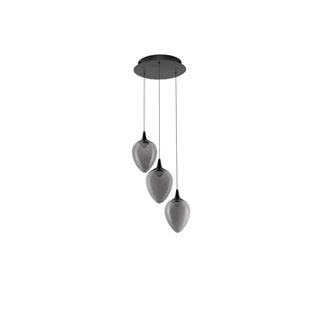 Pendul NovaLuce NALI metal, sticla, negru, fumuriu, LED, 18W, 714lm, 3000K - NL-9416973