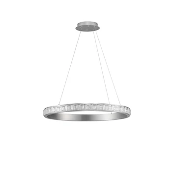 Pendul NovaLuce ETEKEN metal, cristal, argintiu, transparent, LED, 45W, 5880lm, 3000K - NL-9501215