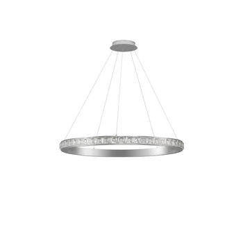 Pendul NovaLuce ETEKEN metal, cristal, argintiu, transparent, LED, 60W, 7407lm, 3000K - NL-9501216