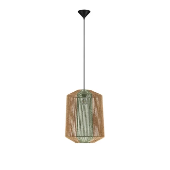 Pendul NovaLuce DENA metal, natural, negru, maro, E27 - NL-9586602